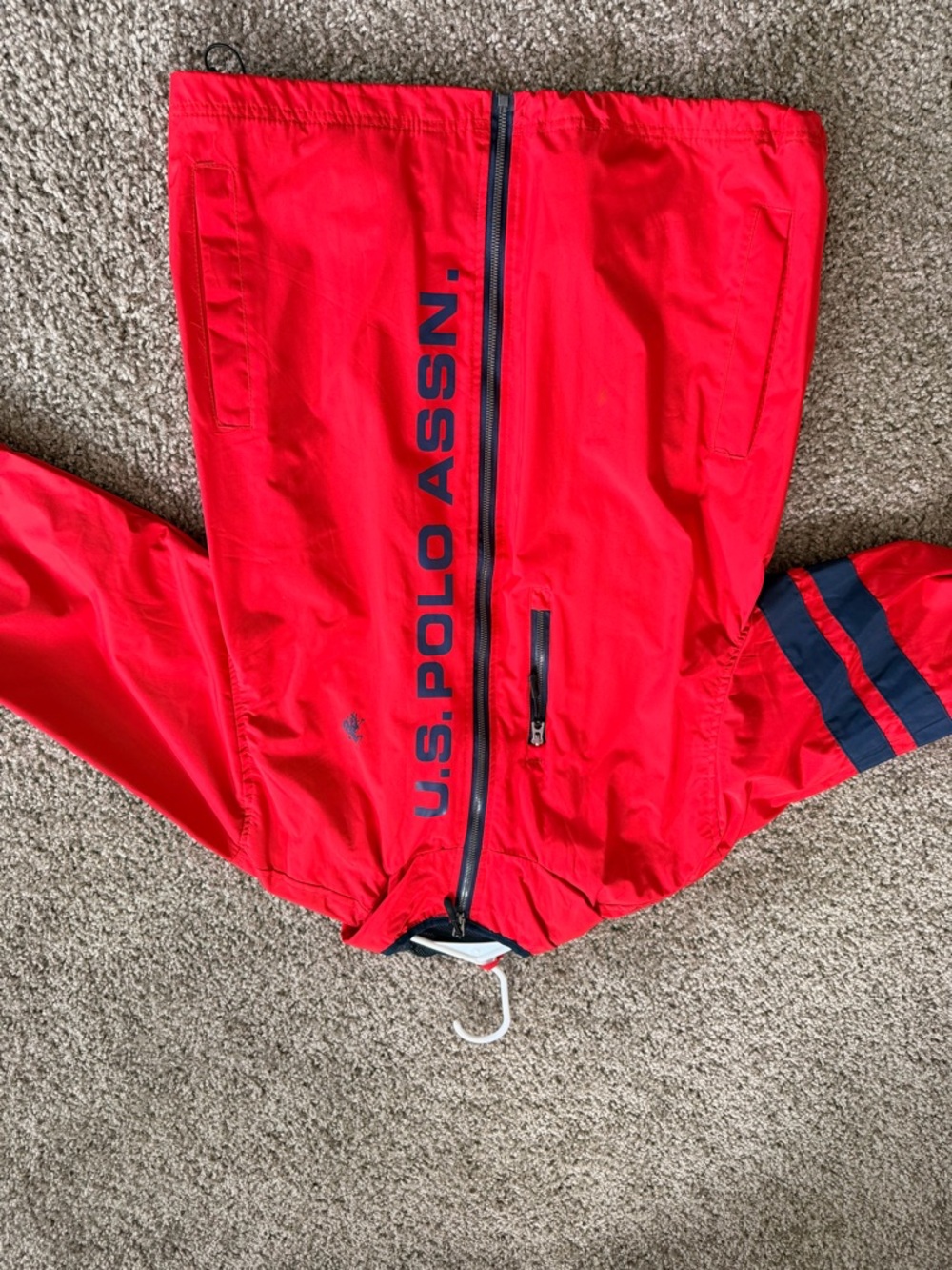 U.S. Polo Assn. Red Jacket with Navy Accents